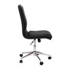 Modern Faux Leather Upholstered Mid-Back Home Office Chair with 5 Star Base and Pneumatic Seat Height Adjustment