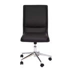 Modern Faux Leather Upholstered Mid-Back Home Office Chair with 5 Star Base and Pneumatic Seat Height Adjustment