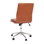 Modern Faux Leather Upholstered Mid-Back Home Office Chair with 5 Star Base and Pneumatic Seat Height Adjustment