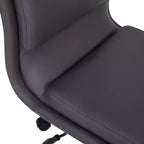 Modern Faux Leather Upholstered Mid-Back Home Office Chair with 5 Star Base and Pneumatic Seat Height Adjustment