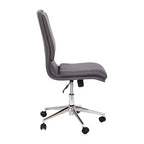 Modern Faux Leather Upholstered Mid-Back Home Office Chair with 5 Star Base and Pneumatic Seat Height Adjustment