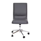 Modern Faux Leather Upholstered Mid-Back Home Office Chair with 5 Star Base and Pneumatic Seat Height Adjustment