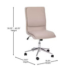 Modern Faux Leather Upholstered Mid-Back Home Office Chair with 5 Star Base and Pneumatic Seat Height Adjustment