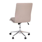 Modern Faux Leather Upholstered Mid-Back Home Office Chair with 5 Star Base and Pneumatic Seat Height Adjustment