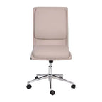 Modern Faux Leather Upholstered Mid-Back Home Office Chair with 5 Star Base and Pneumatic Seat Height Adjustment
