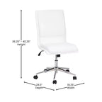 Modern Faux Leather Upholstered Mid-Back Home Office Chair with 5 Star Base and Pneumatic Seat Height Adjustment