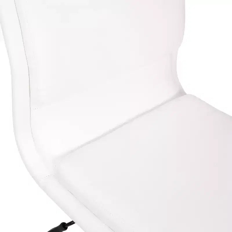 Modern Faux Leather Upholstered Mid-Back Home Office Chair with 5 Star Base and Pneumatic Seat Height Adjustment