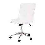 Modern Faux Leather Upholstered Mid-Back Home Office Chair with 5 Star Base and Pneumatic Seat Height Adjustment