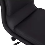 Modern Faux Leather Upholstered Mid-Back Home Office Chair with 5 Star Base and Pneumatic Seat Height Adjustment