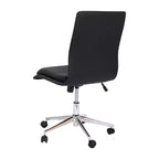 Modern Faux Leather Upholstered Mid-Back Home Office Chair with 5 Star Base and Pneumatic Seat Height Adjustment