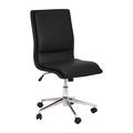 Modern Faux Leather Upholstered Mid-Back Home Office Chair with 5 Star Base and Pneumatic Seat Height Adjustment