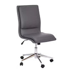 Emma and Oliver Modern Faux Leather Upholstered Mid-Back Home Office Chair with 5 Star Base and Pneumatic Seat Height Adjustment