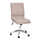 Modern Faux Leather Upholstered Mid-Back Home Office Chair with 5 Star Base and Pneumatic Seat Height Adjustment