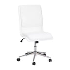 Modern Faux Leather Upholstered Mid-Back Home Office Chair with 5 Star Base and Pneumatic Seat Height Adjustment