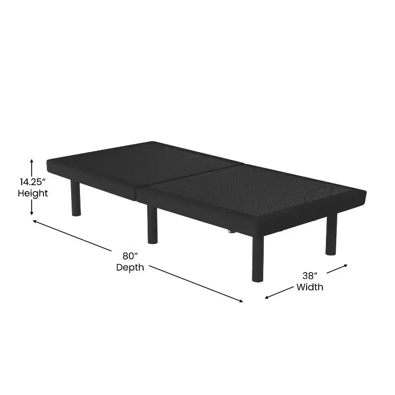 Custom Adjustable Bed Base with Motorized Dual Head and Foot Incline and Quick and Easy Assembly