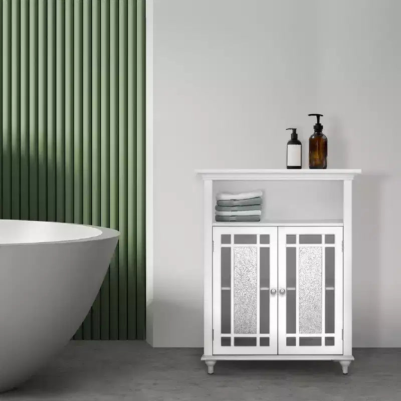26.5 x 34 2-Door Floor Storage Cabinet, White