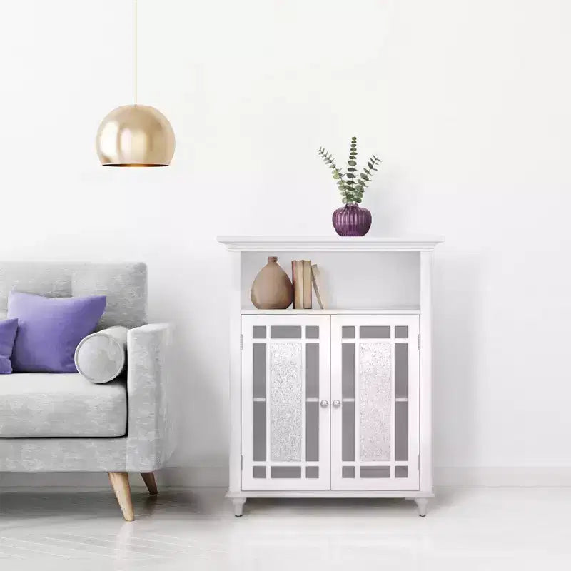 26.5 x 34 2-Door Floor Storage Cabinet, White