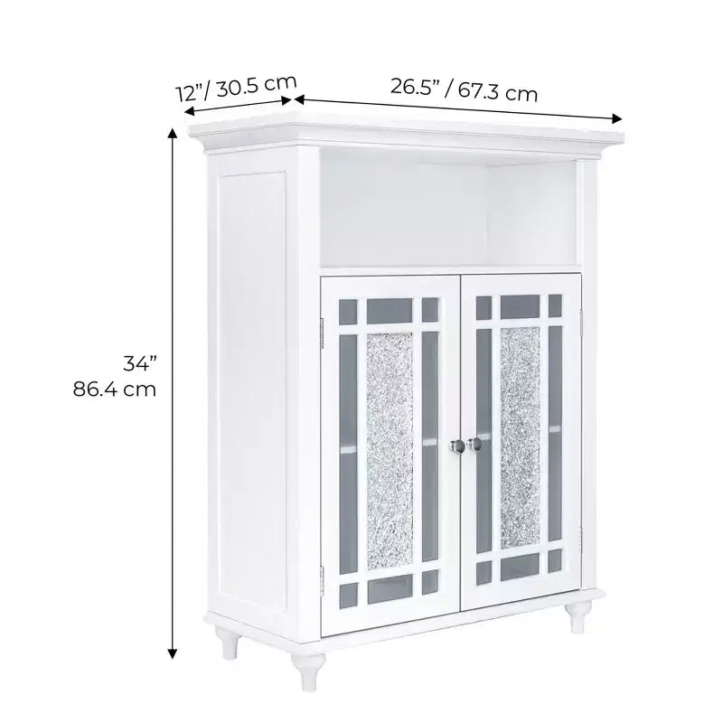 26.5 x 34 2-Door Floor Storage Cabinet, White