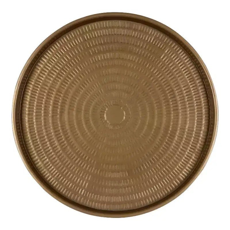 Round Metal Coffee Table, 25.5x25.5x15.5, Gold