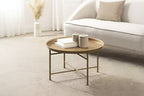 Round Metal Coffee Table, 25.5x25.5x15.5, Gold