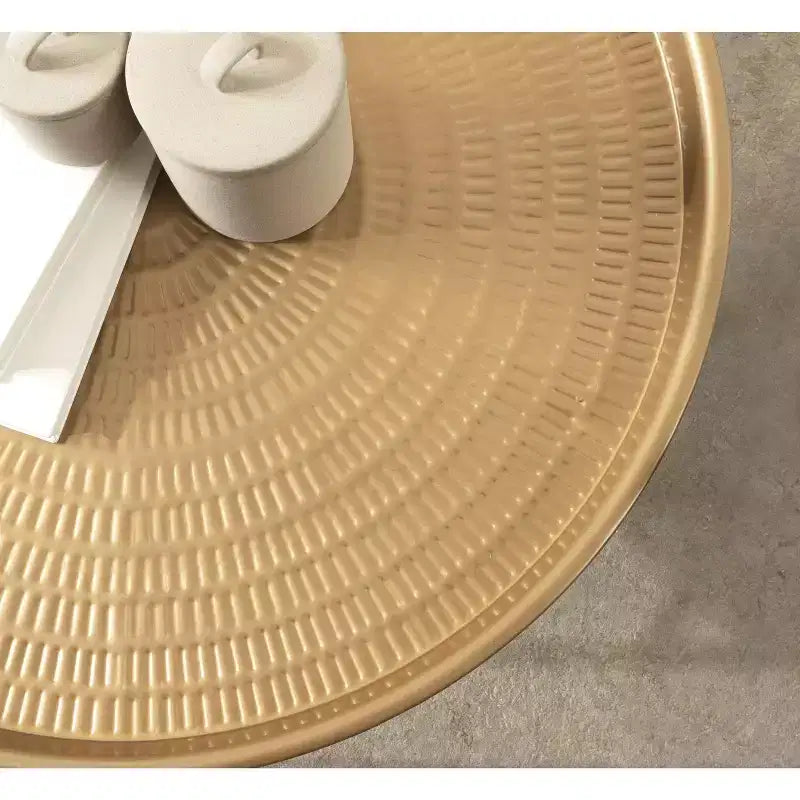 Round Metal Coffee Table, 25.5x25.5x15.5, Gold